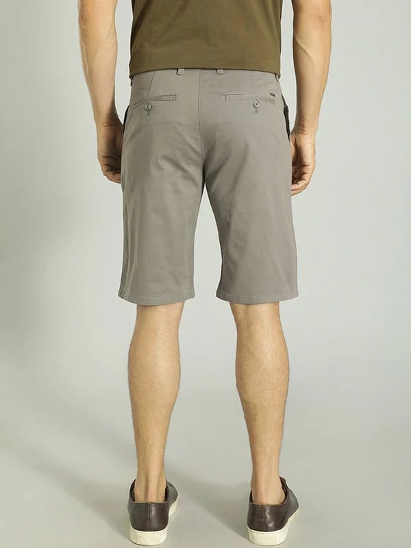 Indian Terrain Men's Slim Fit Solid Grey Shorts